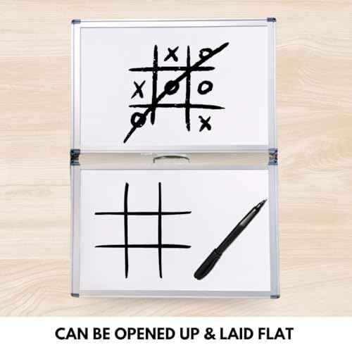 Large Dry Erase Magnetic Whiteboard, Four-Sided 15.5¡± x 11.5¡± x 1.25¡± Dry Erase Portable White Board with Handle for Memos Note-Taking School Work