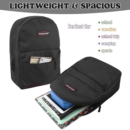 Trail Maker Classic 17-Inch School Backpack for Girls & Boys - Black