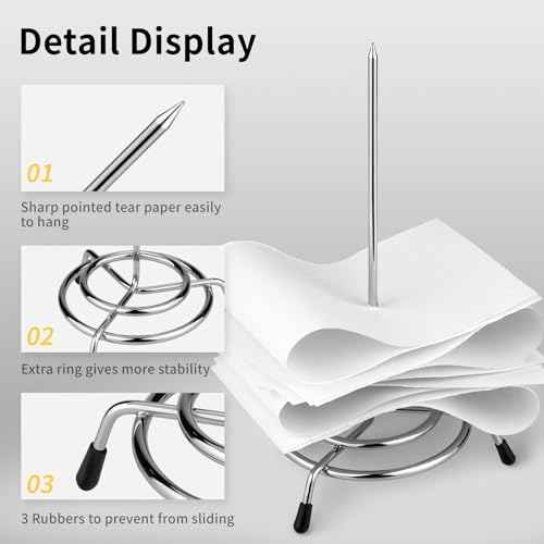 Ticket Stabber for Restaurant, 3PCS Ticket Receipt Holder Stabber Check Spindle Stick Orders Spike for Businesses Kitchen Office, Bill Fork, Memo Holder Spike