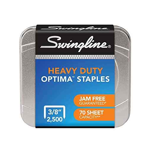 Swingline Staples, Premium High Capacity for Desktop Staplers, 3/8" Length, 125/Strip, 2500/Box, Jam Free, Optima (35550)