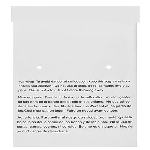 24x24 Inch Self-Seal Clear Poly Bags with Suffocation Warning, 75 Pack