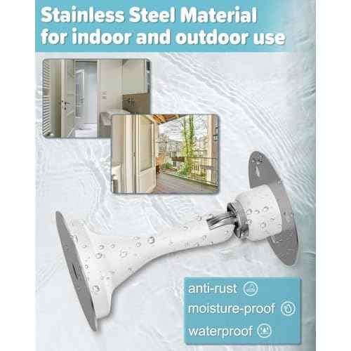 Door Stoppers Magnetic Door Catch - 6 Pack Stainless Steel Heavy Duty Door Stops for Bottom of Door, Wall & Floor Mounting No-Drill Strong Adhesive & Screws, Strong Door Holder to Keep Door Open,White