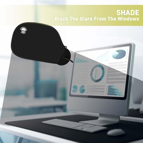 Adjustable Office Cubicle Shade - Light Glare Blocking Panel with Clip and Suction Cup