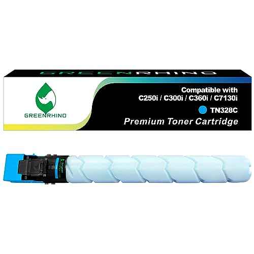 GREENRHINO Compatible Toner Cartridge Replacement for Konica TN328 TN328C (AAV8430/AV8450) to use for Minolta Bizhub C250i C300i C360i C7130i (Cyan, 1-Pack)