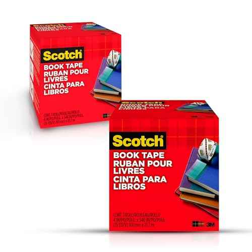 Scotch Book Repair Tape, Clear, 4 Inches x 15 Yards (3-Inch Core), 2 Rolls ? Extra-Wide Durable Binding Tape for Book Repair, Reinforcing & Document Protection