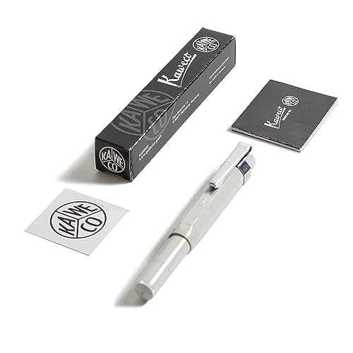Kaweco SKYLINE Fountain Pen Pebble Grey, Fine Nib Sport Octagonal Clip Chrome