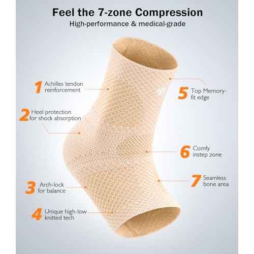 7-Zone Ankle Brace for Women&Men, Nude,M