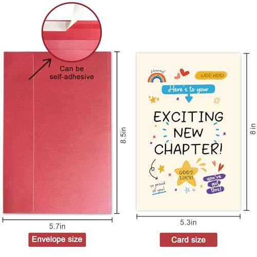 SuperShunhu New Chapter Greeting Card, Inspirational Congratulations Card for Graduation, Promotion, Retirement & New Beginnings, Good Luck Card