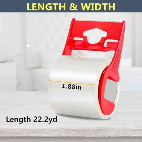Noiseless Packing Tape, 6 Dispensered Rolls, Clear, 1.88" x 22.2yd, Strong Adhesive Tape for Moving, Shipping, Mailing & Packing Boxes