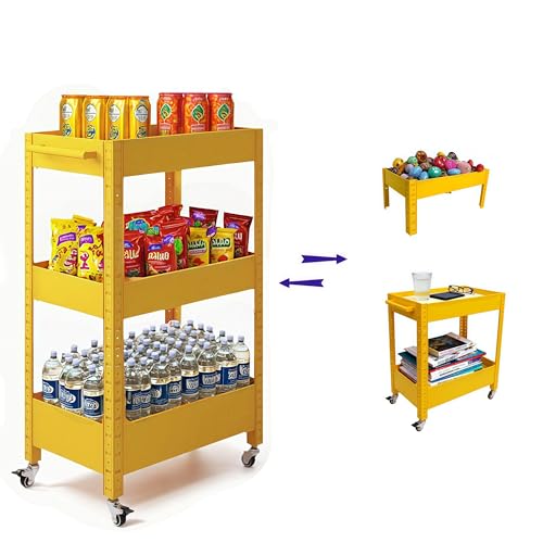 3 Tier Rolling Cart Metal? Quick-Assembly, Thick Galvanized Steel, Waterproof & Moisture-Proof, 200 lbs Max Load, Brake Wheels, Multi-Purpose Use (Home & Commercial & Bar)