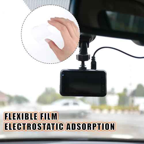 3 Pcs Electrostatic Sticker Mounting Dash Cam 6 Pcs Double-Sided Sticker for Windshield Dashcam Car Windshield Electrostatic Film Reusable Weatherproof Electrostatic Stickers