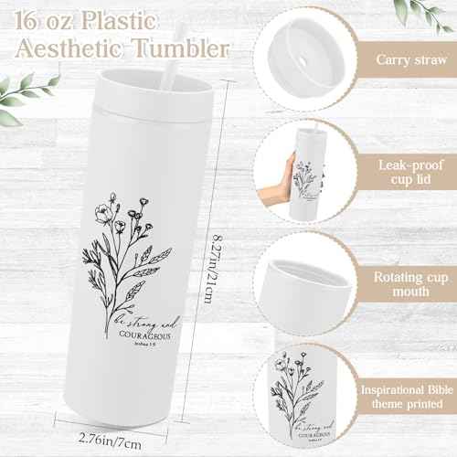 Patelai 29 Pcs Bible Study Supplies Journaling Kit with Christian Cup Tote Bag for Women Gifts Set Friend Sister Mom Coworker Pastor's Wife Appreciation Gifts(White)