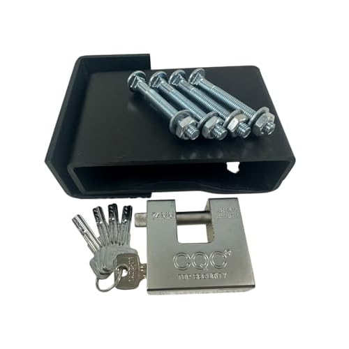 Shipping Container Lockbox, Heavy-Duty Steel Security Box with Padlock, 5-Key Set and Mounting Hardware