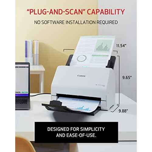 Canon imageFORMULA R30 - Office Document Scanner, Auto Document Feeder, Duplex Scanning, Plug-and-Scan Capability, No Software Installation Required