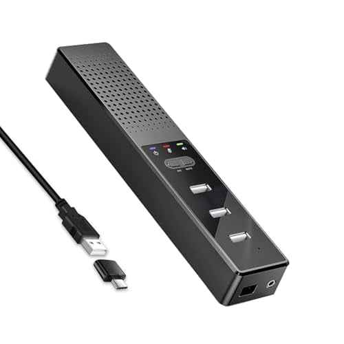 3 in 1 USB Computer Speaker with Microphone, PC Laptop Desktop Conference Speaker with Mic for Smart Home Office and Online Study£¬360 Degree Enhanced (Classic tpye-c)