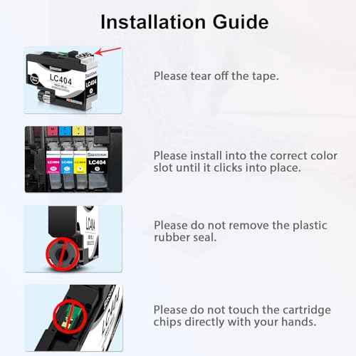 LC404 Ink Cartridges Compatible Replacement for Brother LC404 BK/C/M/Y High Yield Work for Brother MFC-J1205W MFC-J1215W MFC-J1205W XL Printer (4-Pack,1BK1C1M1Y)