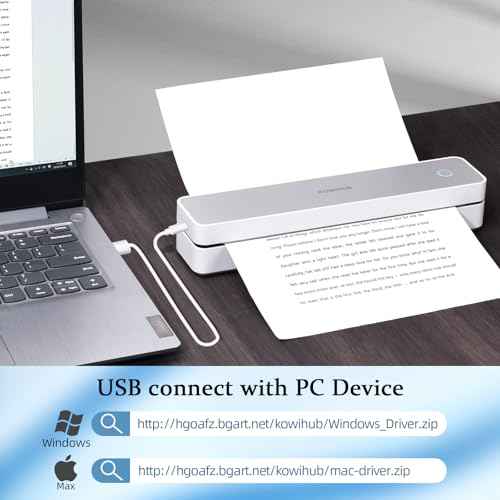 ATOMUS K200 Portable Printers Cordless Bluetooth 200DPI Thermal Printer Support 8.5" X 11" US Letter Compatible with iOS Android Phone PC Laptop with 10pcs A4 Thermal Paper (K200)