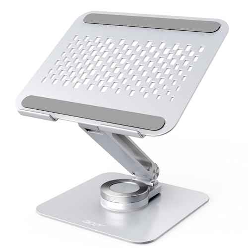 acer Laptop Stand for Desk - with 360 Swivel Base, Rotating Laptop Riser for Desk, Adjustable Computer Stand for Laptops, Ergonomic Riser Holder Foldable, Portable MacBook Pro Air (10-16") - Silver