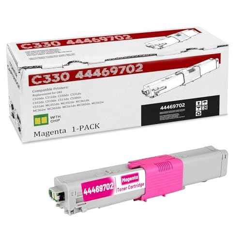 1-Pack C330 44469702 High Yield Magenta Toner Cartridge, Replacement for OKI C330 44469702 for C310dn C312dn C330dn C331dn C332dn C510dn C511dn C530dn C531dn MC351dn MC352dn MC361dn MC561dn Printer