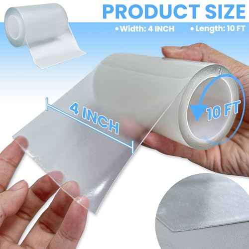 Waterproof Repair Tape for Fabric, Awning, RV Roof, Underbelly, Tarp, Tent, Sail and Boat Cover Outdoor Repair Patch, Heavy Duty, Clear, Multipurpose