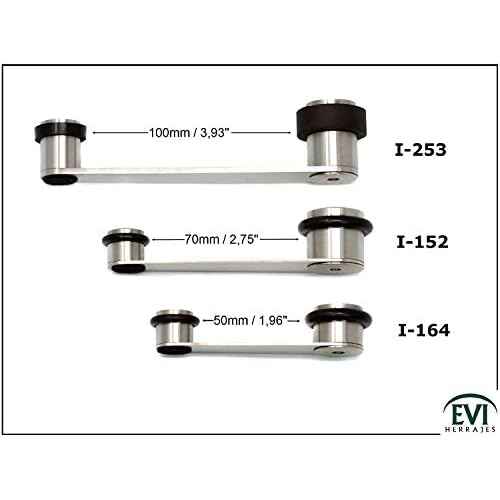 EVI | Rotating Doorstop | for Doors up to 2.75'' Thick | Black Rubber | Stainless Steel Matte Finish | Includes Screw + Anchor | Mod I-152