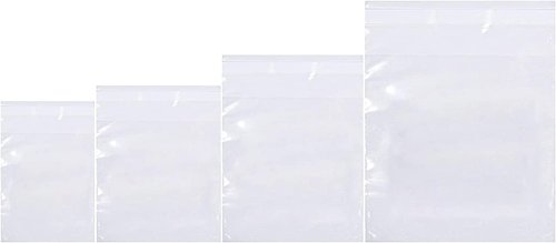 Clear Resealable Poly Bags by [Brand Name] - Self-Seal Plastic Packaging Combo Pack of 400 | 6x9", 8x10", 9x12", 11x14"