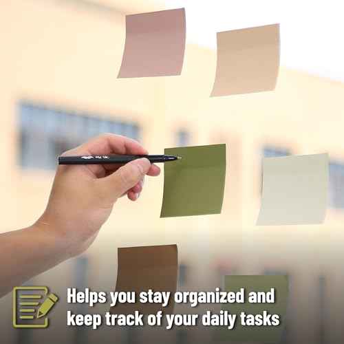 Mr. Pen- Sticky Notes, 3¡±x3¡±, 12 Pads, 600 Sheets, Dark and Earthy Colors Sticky Notes 3x3