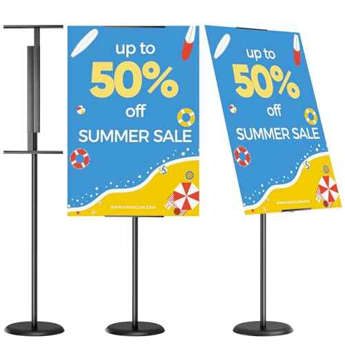 Adjustable Poster Stand for Display - Floor Standing Poster Sign Stand Metal with 180¡Æ Angle Rotation, Great for Events, Advertising, and Direction Board & Foam Poster (1 PACK)