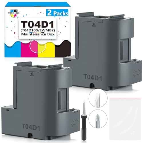 T04D1 T04D100 Ink Maintenance Box for ET-15000 ET-3750 ET-3760 WF-2860 ET-4760 ET-3850 ET-4850 XP-5100 ET-3710 ET-5150 ET-3830 ET-M1000 ST-3000 ET-M2170 Etc. Printers, 2 Packs