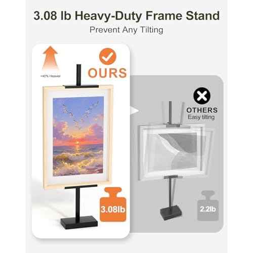 Adjustable Tabletop Easel Stand, Picture Easels for Display Up to 29" H, Metal Picture Frame Holder Stand Table for Art, Photo (Black)