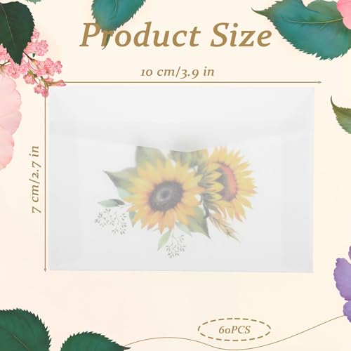 60 Pack Self-Sealing Vellum Envelopes for Seeds Coins & Gifts, 2.75x3.94 Inches