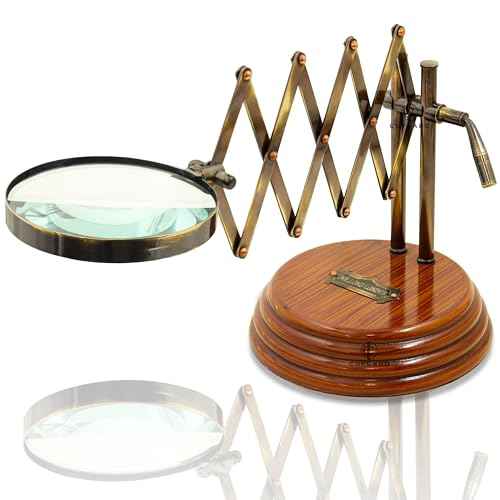 Exquisite Antique Magnifier Glass with Stand | Elegant Desk Magnifying Glass & Desk Magnifier for Office, Study, and Vintage Collectors | Design & Superior Functionality.