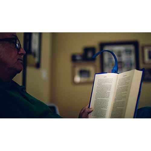 The Original Mighty Bright Recharge Clip On Rechargeable Book Light Reading Light, Warm Eye Care LEDs, Flexible, Durable, Dimmable, Perfect for Kids, Bookworms, Reading in Bed, Lasts 60 Hours (Blue)