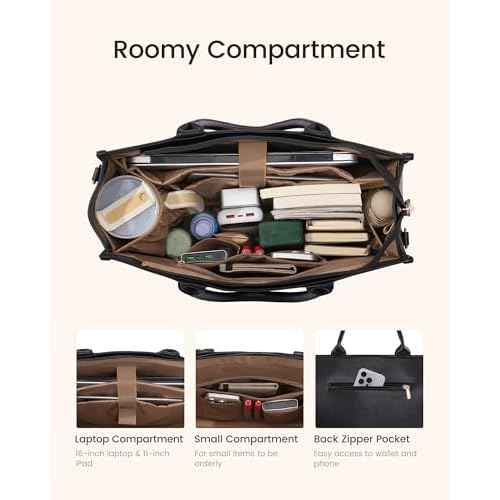 LOVEVOOK Laptop Tote Bag for Women,Waterproof Leather Work Bag for Teacher,Business Office Work Bag Briefcase,Gifts for Women