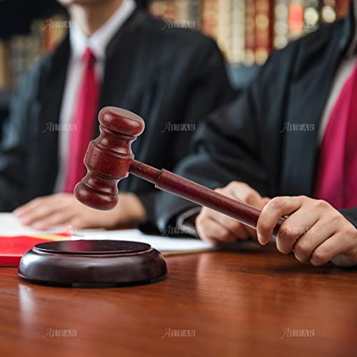AUEAR 4 Pack Wooden Judge Gavel Mini Gavels Light Brown for Auction & Cosplay