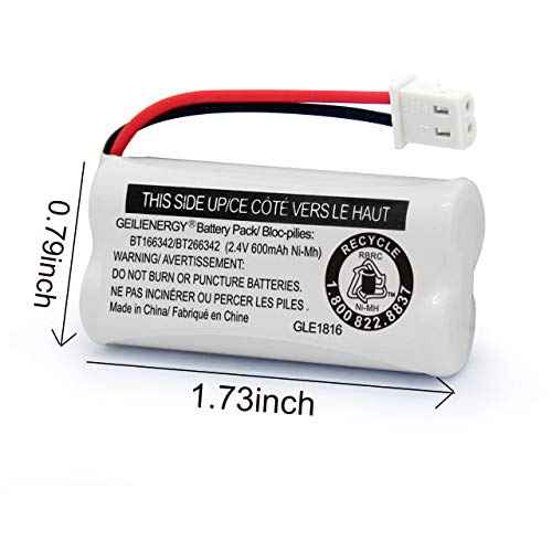 GEILIENERGY BT162342 BT262342 Battery Compatible with BT183342 BT283342 BT166342 BT266342 VTech CS6114 CS6419 CS6719 at&T EL52300 CL80111 Cordless Phone(Pack of 2)