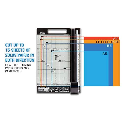 CARL 12 inch DC-200N Premium Rotary Paper Trimmer, Metal Base, 15 Sheet Cutting Capacity.