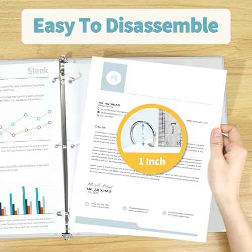 SUNEE 3 Ring Binder 1 Inch 12 Pack, Clear View Binder Bulk Three Ring PVC-Free (Fit 8.5x11 Inches) for School or Office Supplies, White