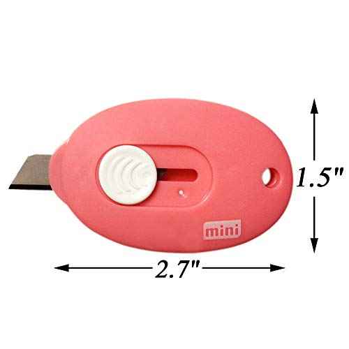 Mini Utility Knives Box Cutter Retractable Letter Opener (Blue/Pink/White) 3PC