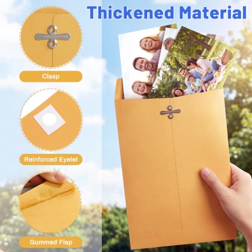 300 Pack 6x9 Brown Kraft Manilla Envelopes with Metal Clasps for Mailing & Storage
