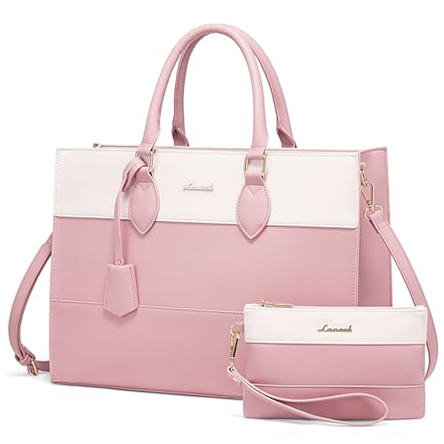 LOVEVOOK Laptop Tote Bag for Women, Work Totes Business Office Computer Briefcase with Clutch Purse