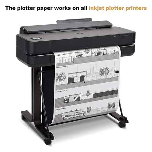Wide Format Paper 36 in x 150 ft CAD Bond Rolls, 2 Rolls Plotter Paper on 2" Core for CAD Drawings, Engineering Plans, GIS Maps & Architectural Designs
