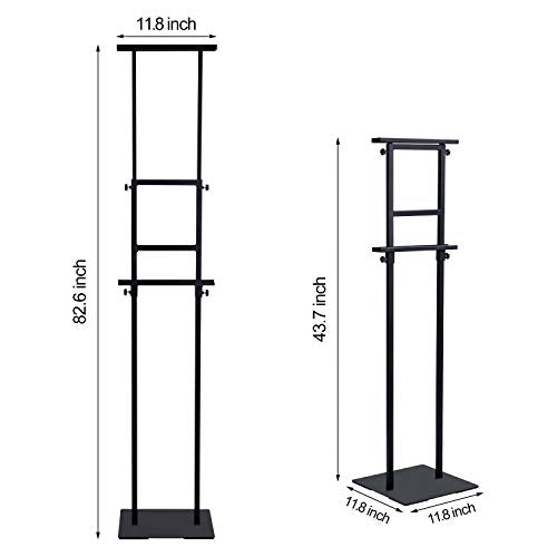 AKTOP Heavy Duty Floor Standing Sign Holder with Non-Slip Mat Base, Adjustable Banner Stand Height Up to 82.6 inch, Double-Sided Pedestal Poster Stand for Indoor Outdoor Display