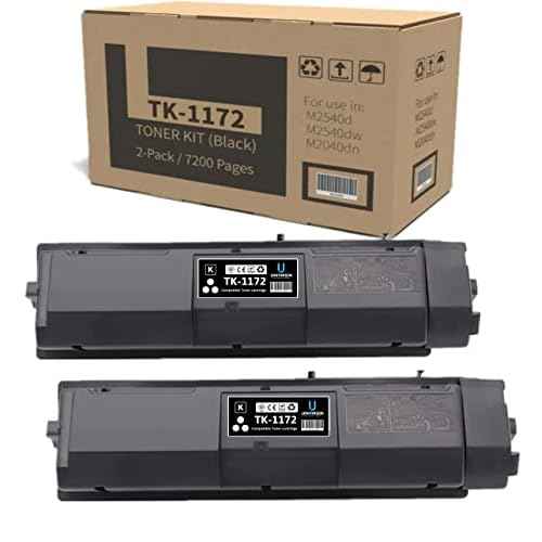 Compatible TK1172 TK-1172 Toner Cartridge Replacement for Kyocera TK1172 Toner Cartridge Compatible with Kyocera M2540d M2540dw 1102RY2US0 M2040dn 1102S33NL0 Printer£¨2-Pack, Black£©