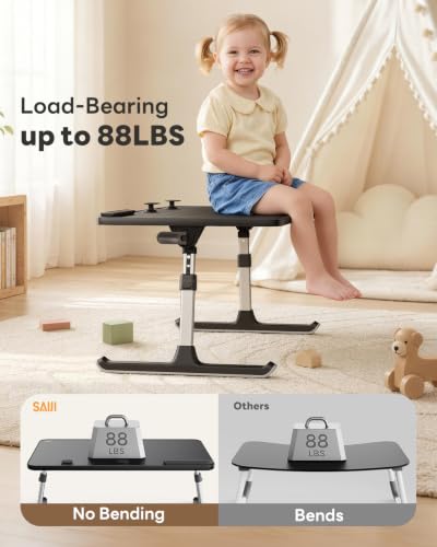 SAIJI Adjustable Bed Laptop Desk Stand - Black, 20.5x11.8 Inches