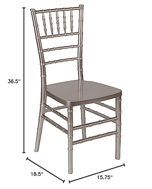 Flash Furniture HERCULES PREMIUM Series Pewter Resin Stacking Chiavari Chair