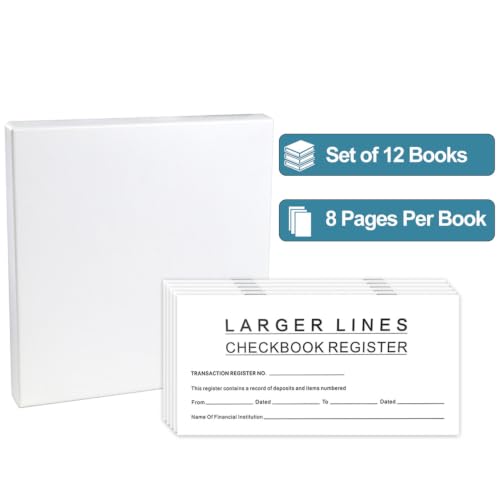 Zenithgoods 16 Pack Checkbook Register - Large Print, 6x3", Personal/Business Ledger
