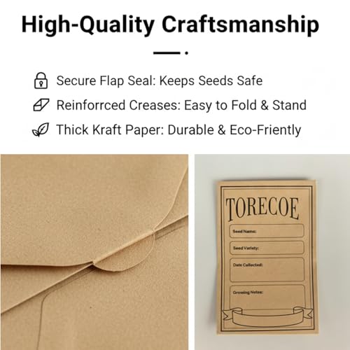 150pcs Kraft Seed Envelopes - Small DIY Plant & Flower Seed Packaging
