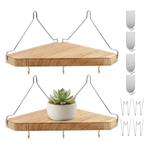 Fabric Corner Shelf with Hooks for Cubicles Office Dorm Apartment Storage