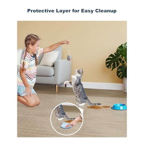 46"x 60" Clear Office Chair Mat for Carpet, Anti-Scratch Durable Plastic Desk Chair Mat for Rolling Chairs, Waterproof Non-Slip Carpet Protector Mat for Work, Game, Home Office